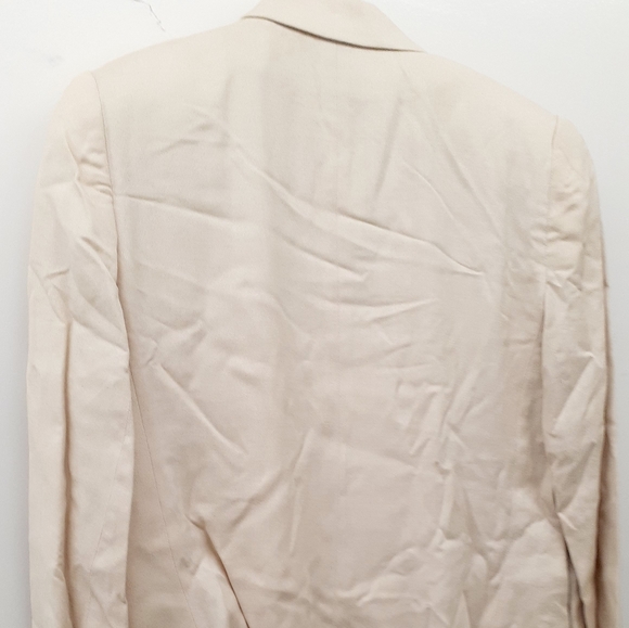Evan Picone cream Nude Wool ? Blazer crop Jacket size 10 - Picture 7 of 13